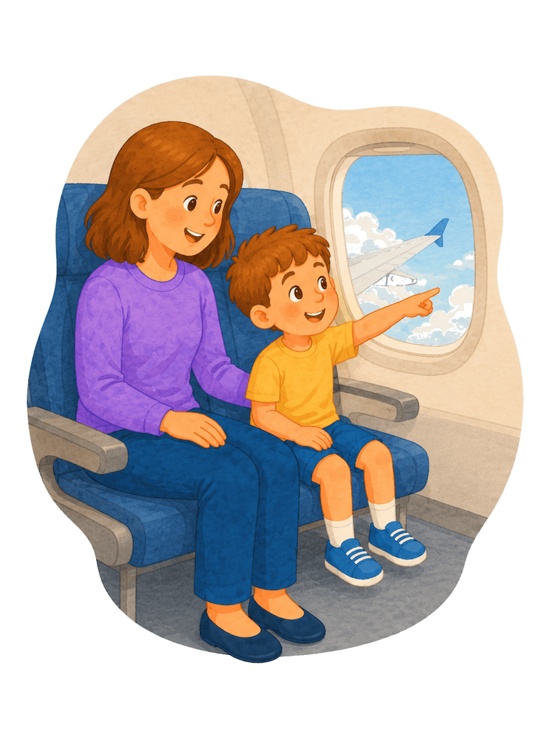 Airplane social stories illustration