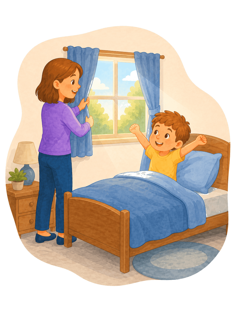 Morning social stories illustration