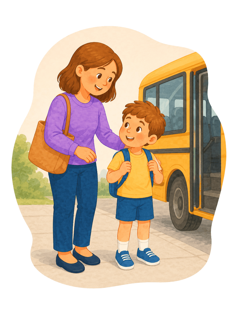 School trip social stories illustration
