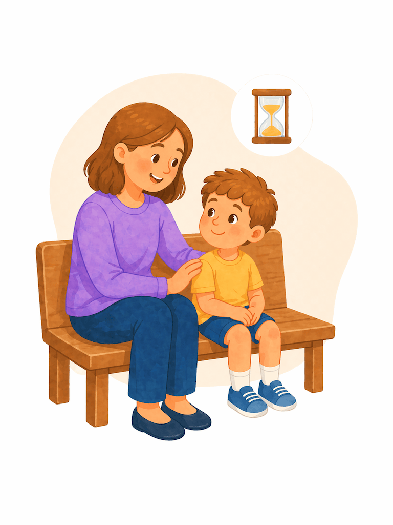Waiting social stories illustration